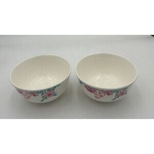 SET OF 2 Royal Norfolk WILDFLOWER CEREAL BOWLS--LIVE LIFE IN FULL BLOOM